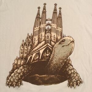 Wituka turtle graphic cathedral themed t-shirt adult small